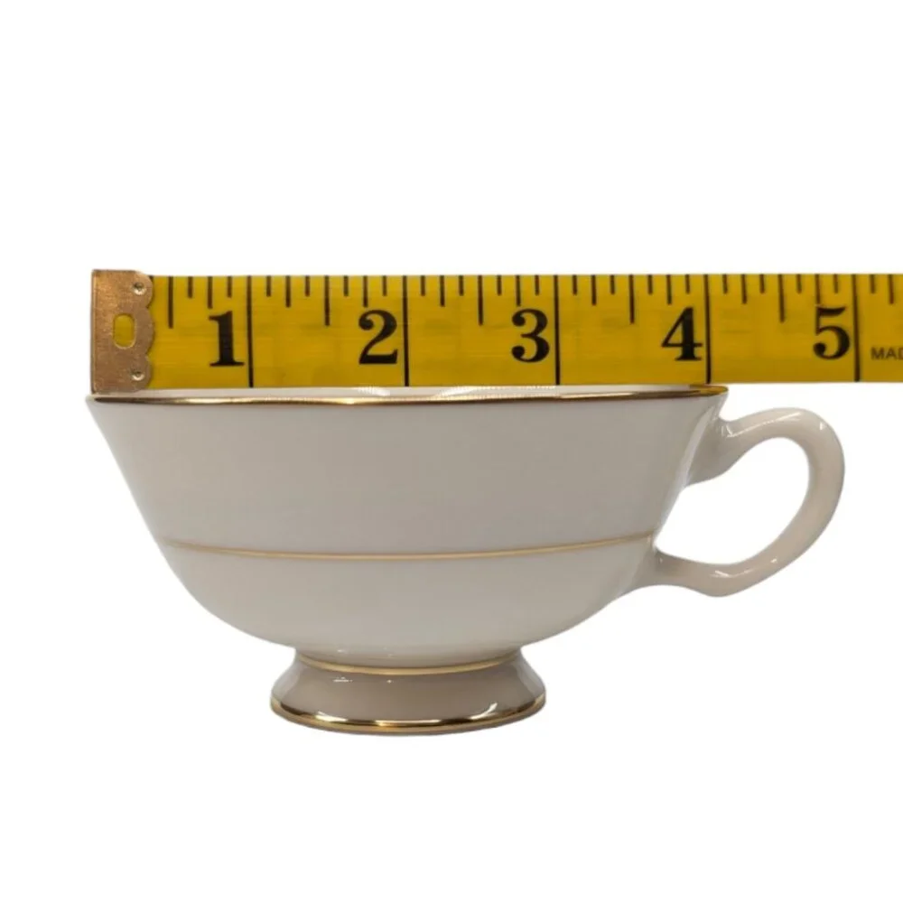 Vtg Lenox Imperial P-338 Tea Cup LOT OF 7 Cream Gold Laurel Trim Footed 6 OZ USA
